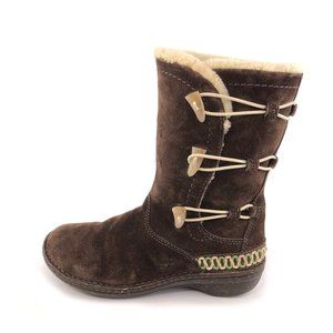 UGG Australia 'Kona' Brown Leather Toggle Winter Boots 7